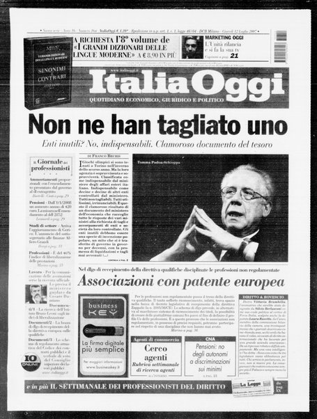 Italia oggi : quotidiano di economia finanza e politica